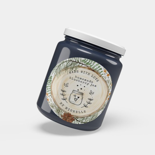Pegatina Redonda Rustic Handmade With Love Jam label (Subido por el creador)