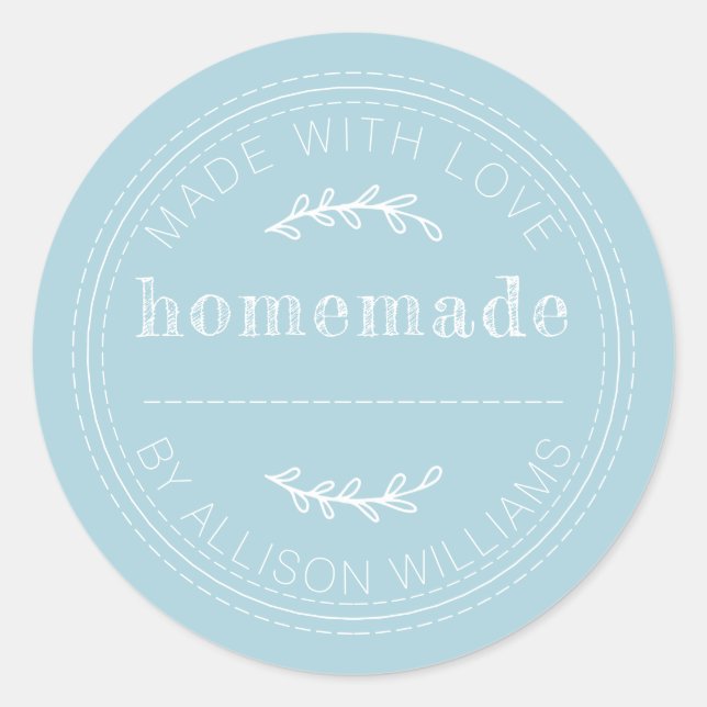 Pegatina Redonda Rustic Homemade Baked Goods Jam Canning Moderno (Anverso)