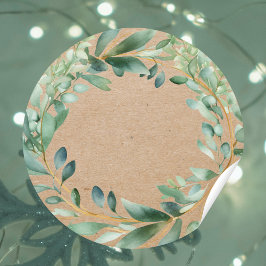 Pegatina Redonda Rustic kraft Blank Christmas jam ingredient Label