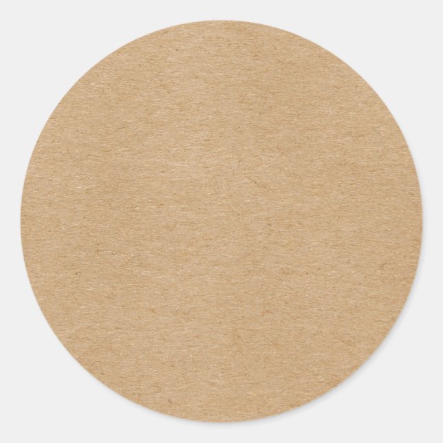 Pegatina Redonda Rustic Kraft Simple Elegante Boho (Anverso)