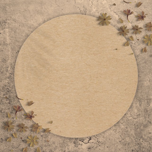 Pegatina Redonda Rustic Kraft Simple Elegante Boho (Rustic Kraft Simple Stylish Boho Classic Round Sticker)