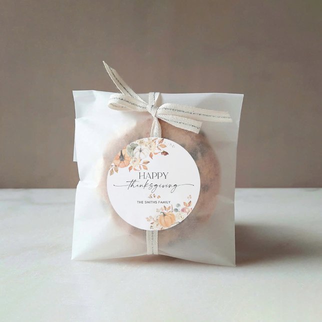 Pegatina Redonda Rustic Pumpkins Thanksgiving Dinner Sticker (Subido por el creador)