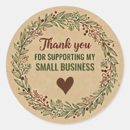 Pegatina Redonda Rustic Thank You Business Sticker – Packaging Labe
