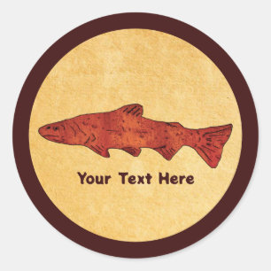 Pegatina Redonda Rustic Trout