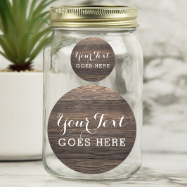 Pegatina Redonda Rustic Vintage Wood Elegant Country Farm Boutique