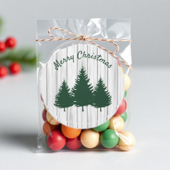 Pegatina Redonda Rustic Woodland Christmas (Subido por el creador)