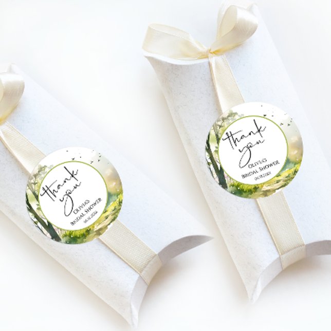 Pegatina Redonda Rustic Woodland Spring Forest Gracias (Subido por el creador)