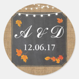 Pegatina Redonda Rústica caída deja a Pegatinas de luces etiquetado