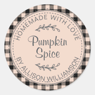 Pegatina Redonda Rústica crema de calabaza casera