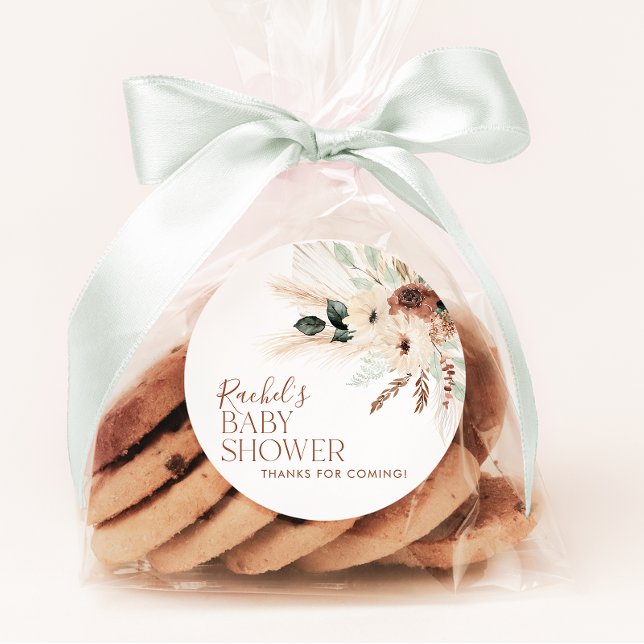 Pegatina Redonda Rústica de la energía floral de la invitación del  (Subido por el creador)