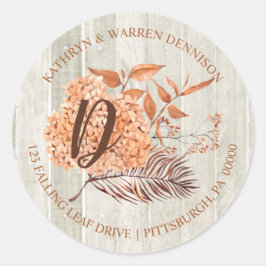 Pegatina Redonda Rústica dirección de retorno de Terracotta de made