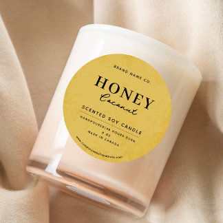 Pegatina Redonda Rústica dorada moderna