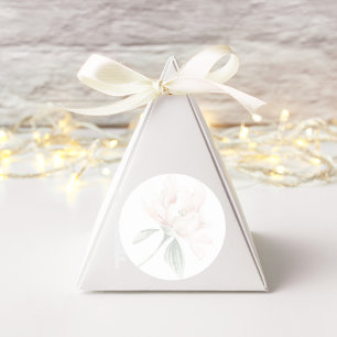 Pegatina Redonda Rústica floral Neutral Elegante Boda
