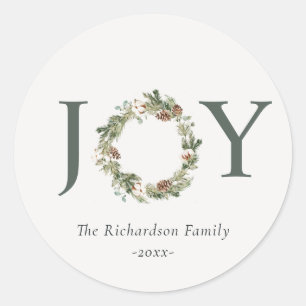 Pegatina Redonda Rústica guinda del pastel de algodón alegría de