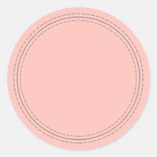 Pegatina Redonda Rústica Hombrera Simple Rosa Pastel para Escribir