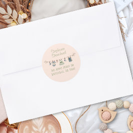 Pegatina Redonda Rústica línea de ropa bebé niña ducha dirección de