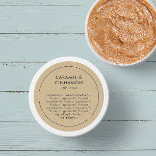 Pegatina Redonda Rústica Lista de borde gris de ingredientes Etique