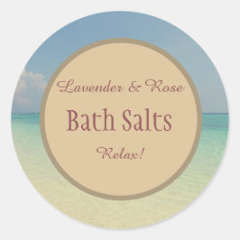 Pegatina Redonda Rústica sal de baño de playa Mason Jar