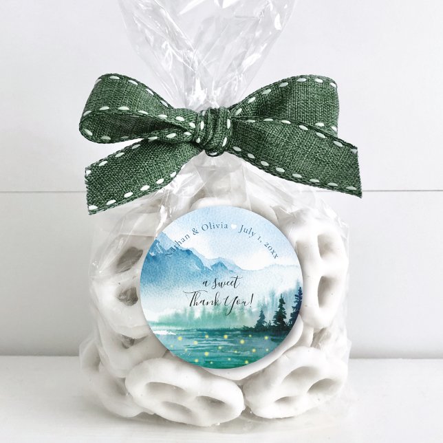 Pegatina Redonda Rústicas luciérnagas de montaña gracias (Subido por el creador)