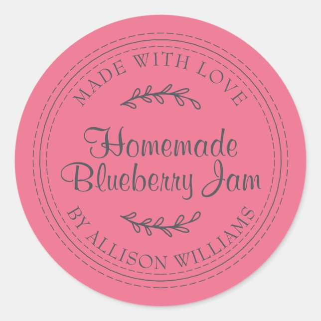 Pegatina Redonda Rústico arándano casero helado de mermelada de are (Anverso)