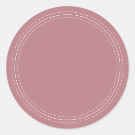 Pegatina Redonda Rústico Casero Sencillo Rosa Polvoriento Escribir