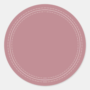 Pegatina Redonda Rústico Casero Sencillo Rosa Polvoriento Escribir 