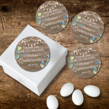 Rústico hilo floral azul de las luces Quinceañera