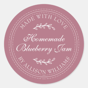 Pegatina Redonda Rústico morado de arándano de arándano negro caser