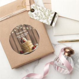 Pegatina Redonda Rústico Pancakes Baby & Brunch Baby Shower