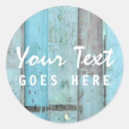 Pegatina Redonda Rústico Turquesa Wood Vintage & Boho Moda Boutique