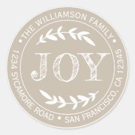 Pegatina Redonda Rústicos Navidades modernos se alegran de regresar