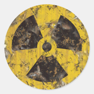 Pegatina Redonda Rusto radiactivo