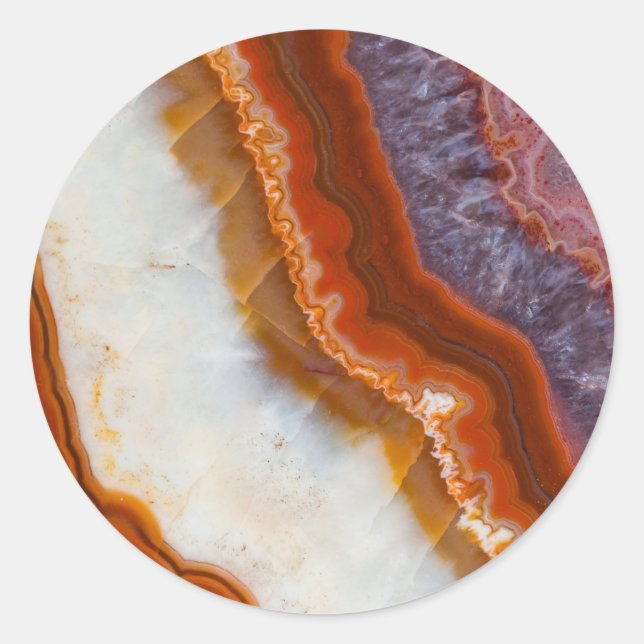 Pegatina Redonda Rusty Amethyst Agate (Anverso)