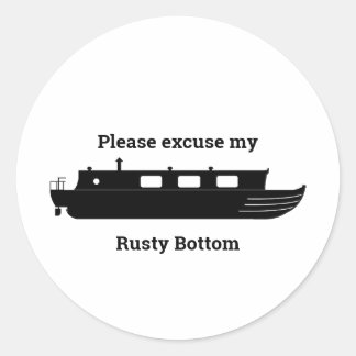 Pegatina Redonda Rusty Bottom (negro)