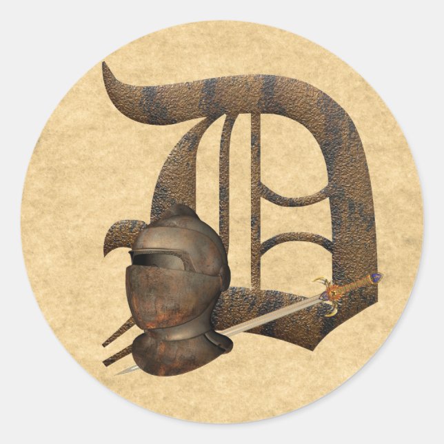 Pegatina Redonda Rusty Knights Inicial D (Anverso)