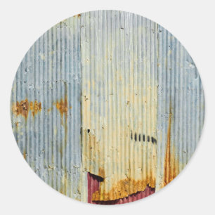 Pegatina Redonda Rusty textura metalizado antigua