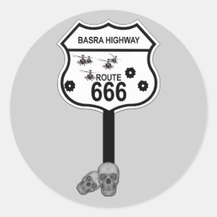 Pegatina Redonda Ruta 666