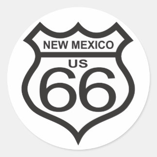 Pegatina Redonda Ruta de Nuevo México US 66
