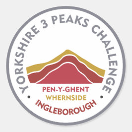 Pegatina Redonda Ruta de senderismo Yorkshire 3 Peaks Challenge