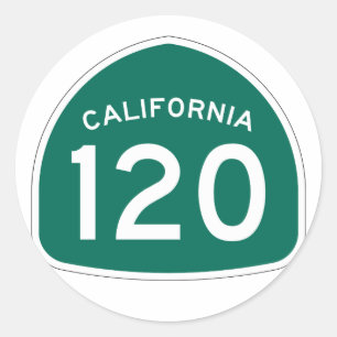 Pegatina Redonda Ruta Estatal de California 120