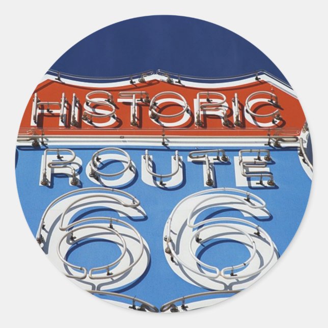 Pegatina Redonda Ruta histórica 66 (Anverso)