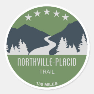 Pegatina Redonda Ruta Northville-Placid