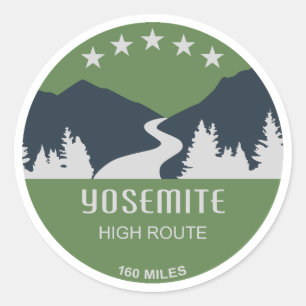 Pegatina Redonda Ruta Yosemite