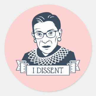 Pegatina Redonda Ruth Bader Ginsburg "Yo discrepo"