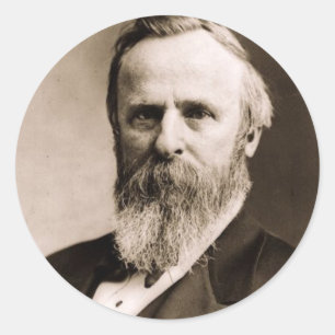 Pegatina Redonda Rutherford B. Hayes