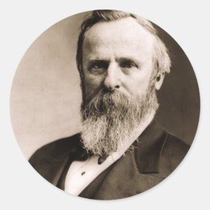 Pegatina Redonda Rutherford B. Hayes 19