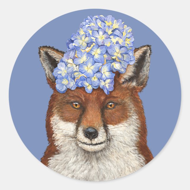 Pegatina Redonda Ruthie los pegatinas del zorro (Anverso)