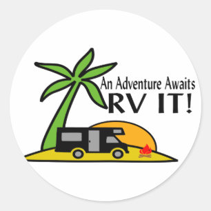Pegatina Redonda RV Adventure