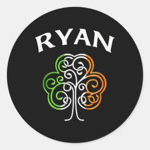 Pegatina Redonda Ryan Shirt Irish Shamrock St Patricks Day