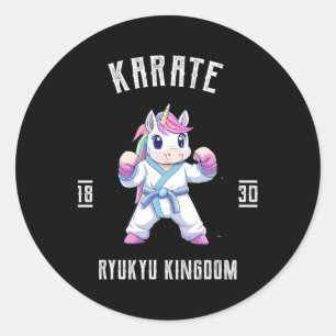 Pegatina Redonda Ryukyu Karate Unicorn - Karateka Japón